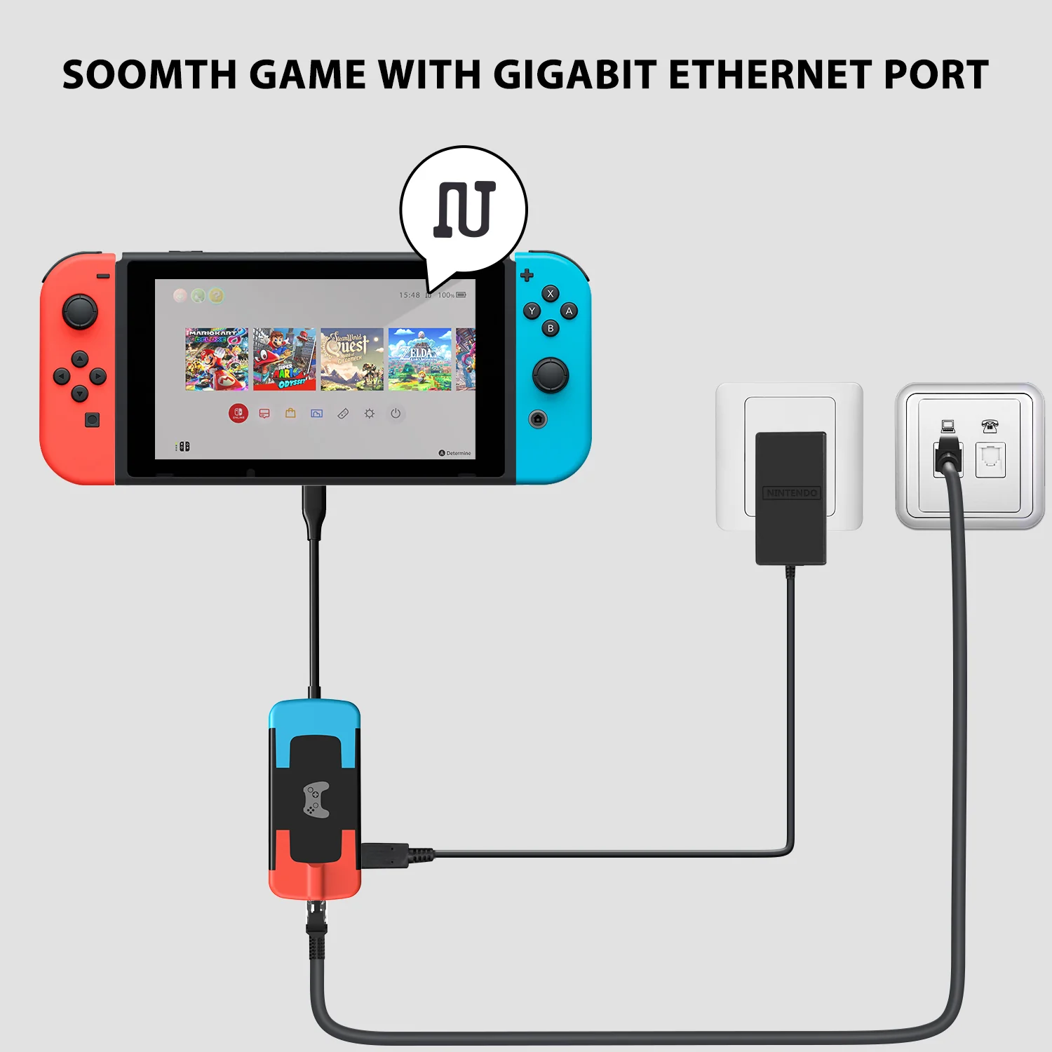 MANBA Switch Dock, Portable TV Ethernet LAN Adapter - Image 4