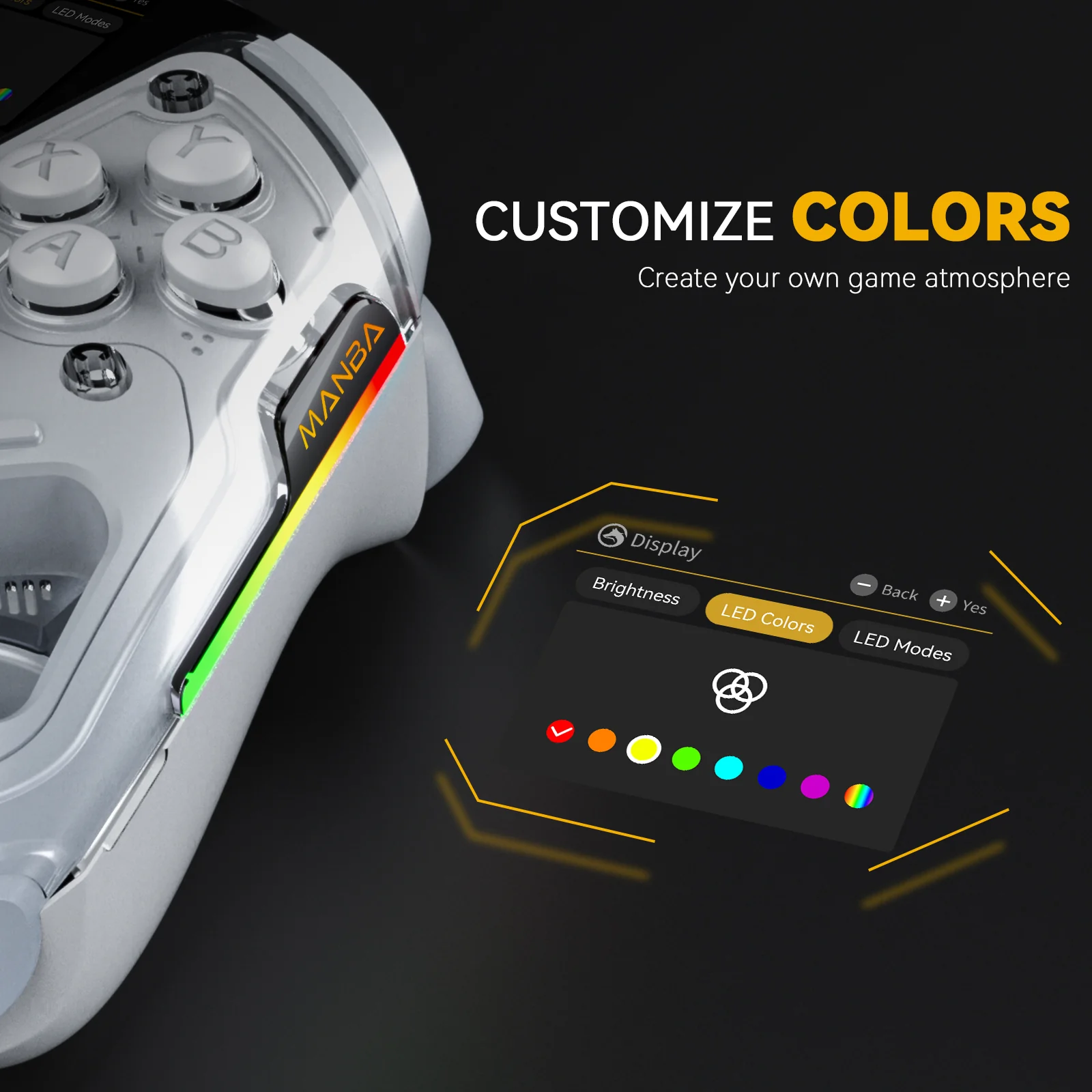 Manba One Ver 2 Wireless PC Controller - Gaming Controller with 2-inch Interactive Screen and Hall-Effect Joystick (White) - Image 4